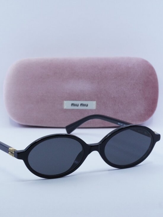 Miu Miu MU04ZS 1AB5S0 Oval Women Sunglasses - Black/Grey main image 11